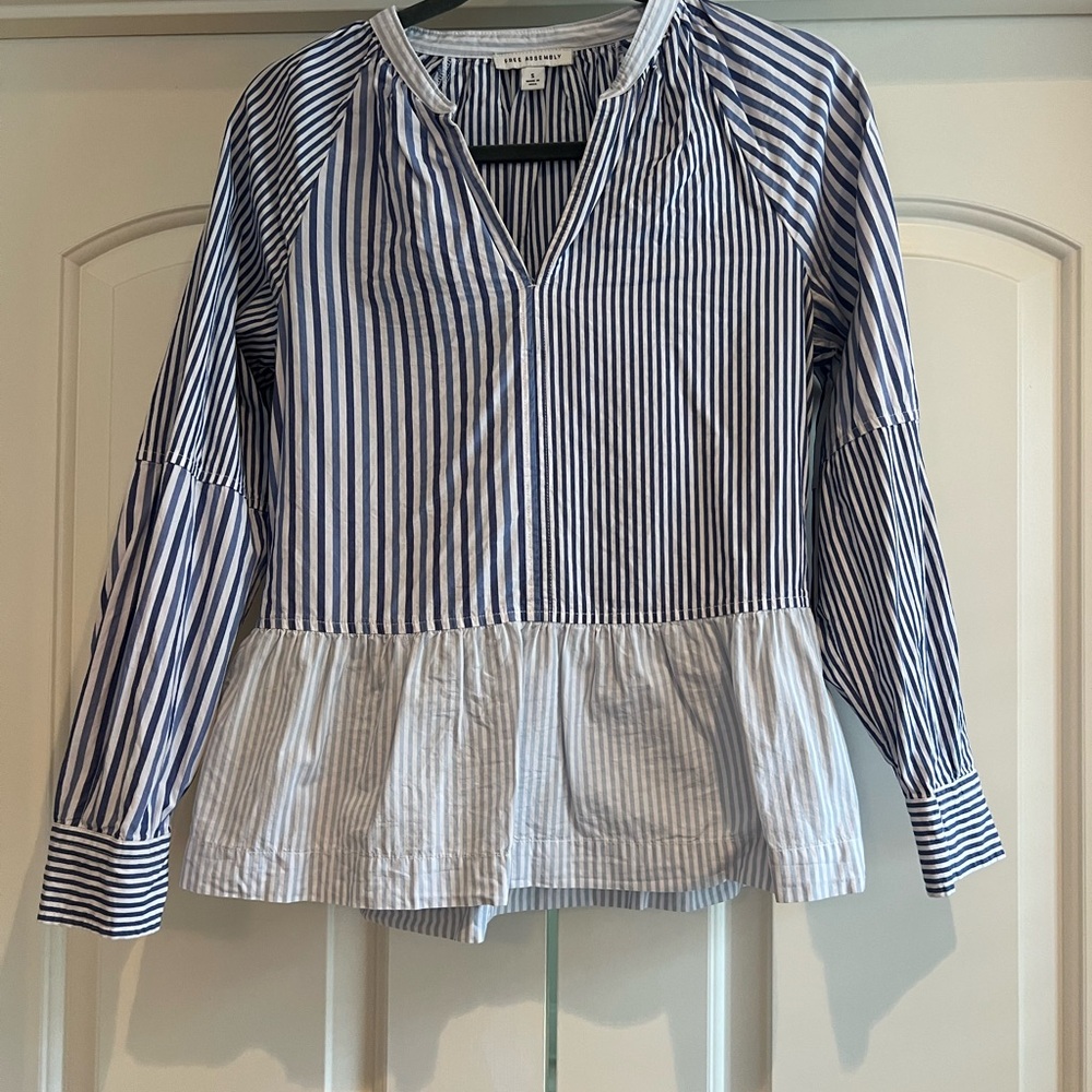 Blue Striped Women's Blouse